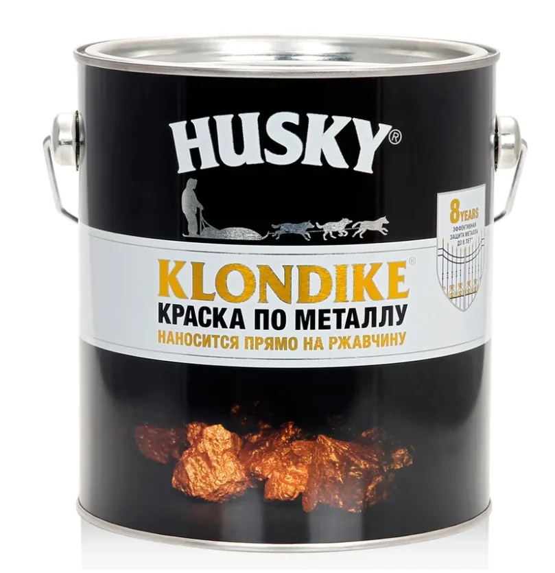 Купить Краска по металлу HUSKY KLONDIKE матовая; черная RAL 9005; 2.5 л 26481